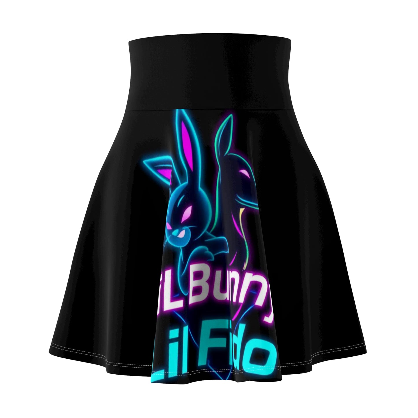 Cute Gamer Bunny Women's Skater Skirt - Fun & Playful Fashion