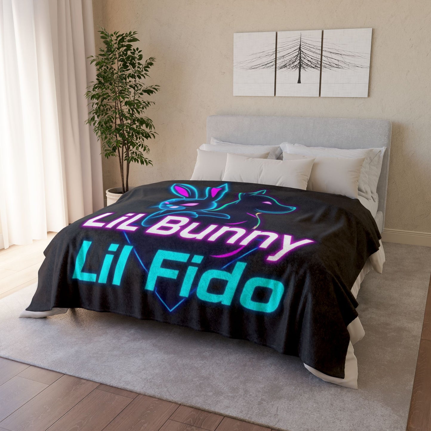 Lil Bunny & Lil Fido Soft Polyester Blanket – Cozy Pet-Themed Throw for Animal Lovers