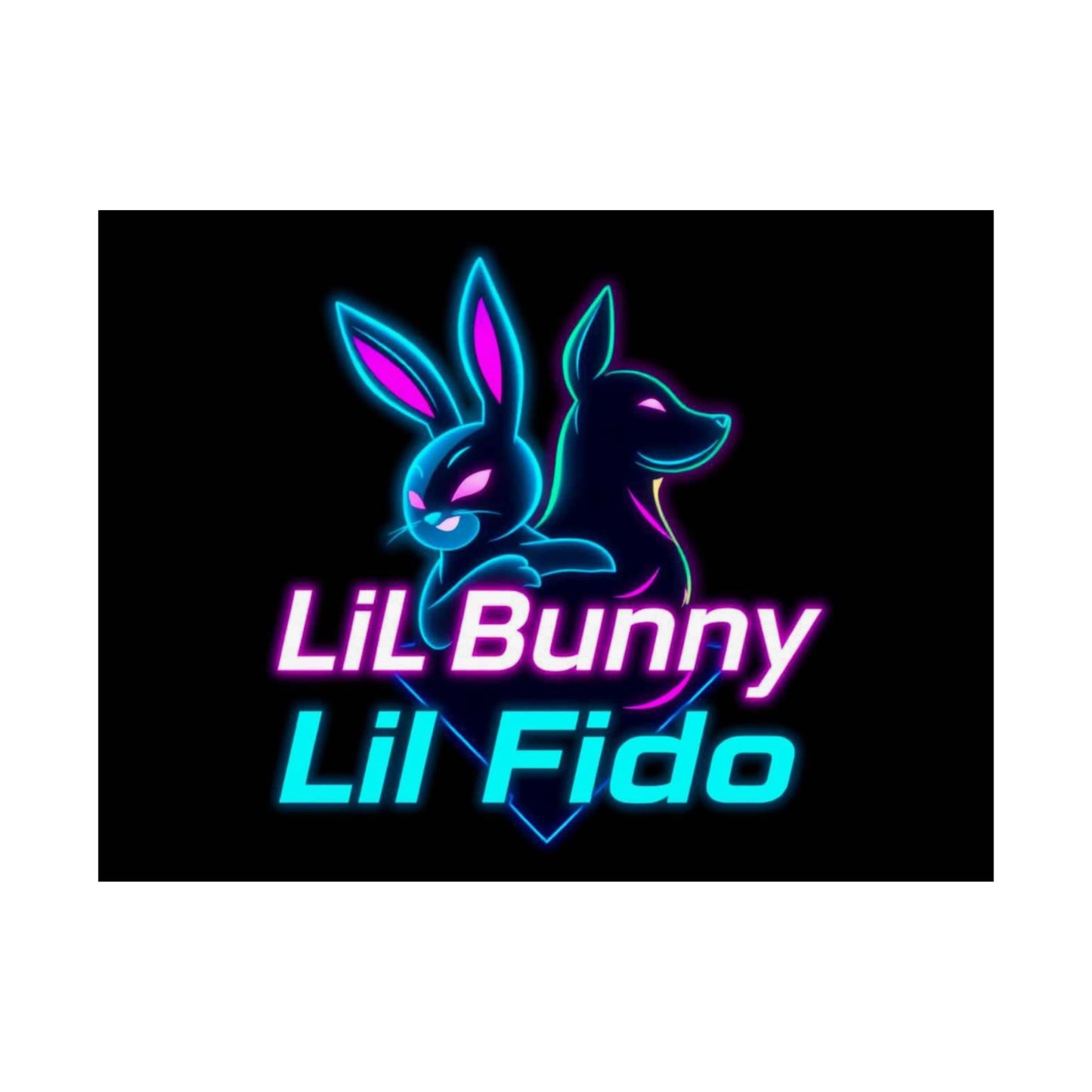 Neon Bunny and Dog Matte Poster | Lil Bunny Lil Fido Wall Art