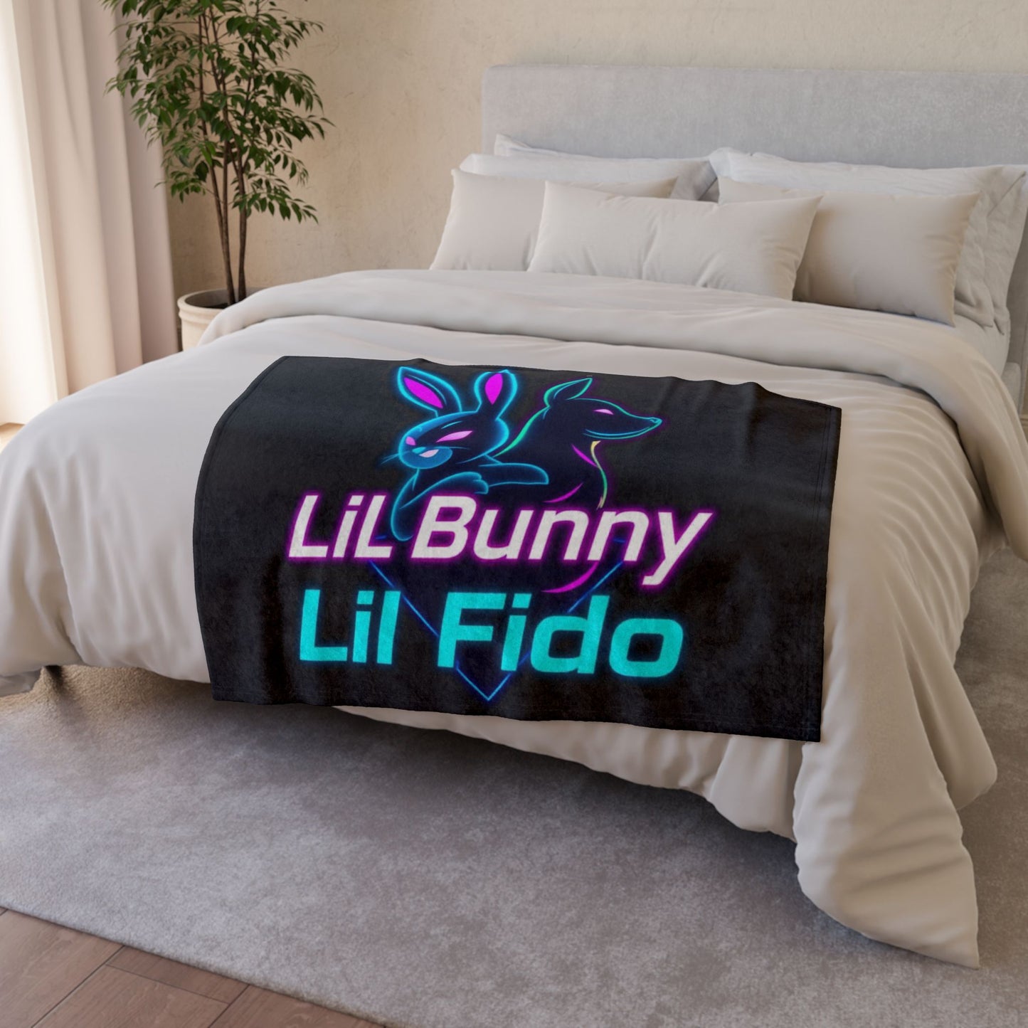 Lil Bunny & Lil Fido Soft Polyester Blanket – Cozy Pet-Themed Throw for Animal Lovers