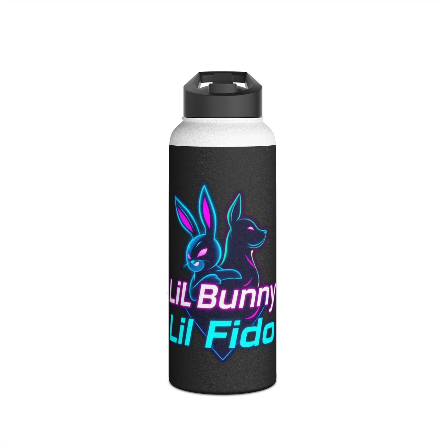 Cute Bunny Gamer Stainless Steel Water Bottle – Perfect for Gamers & Kids!